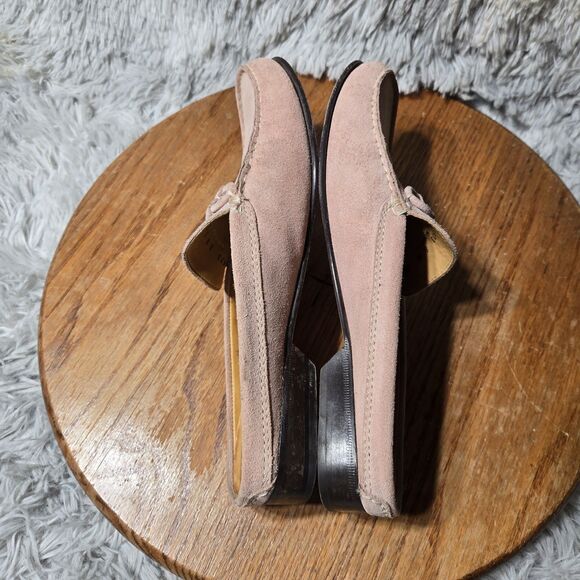 Cole Haan Womens Size 8B Pink Suede Mules Retro Slip On Tasseled Heeled Shoe - Picture 6 of 12